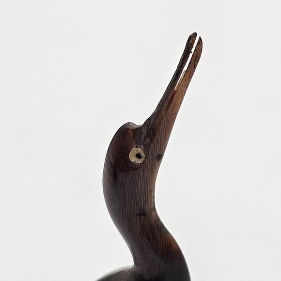 Small Handcrafted Horn Birds Statues - Crane and Songbirds Carvings - Picture 4 of 8